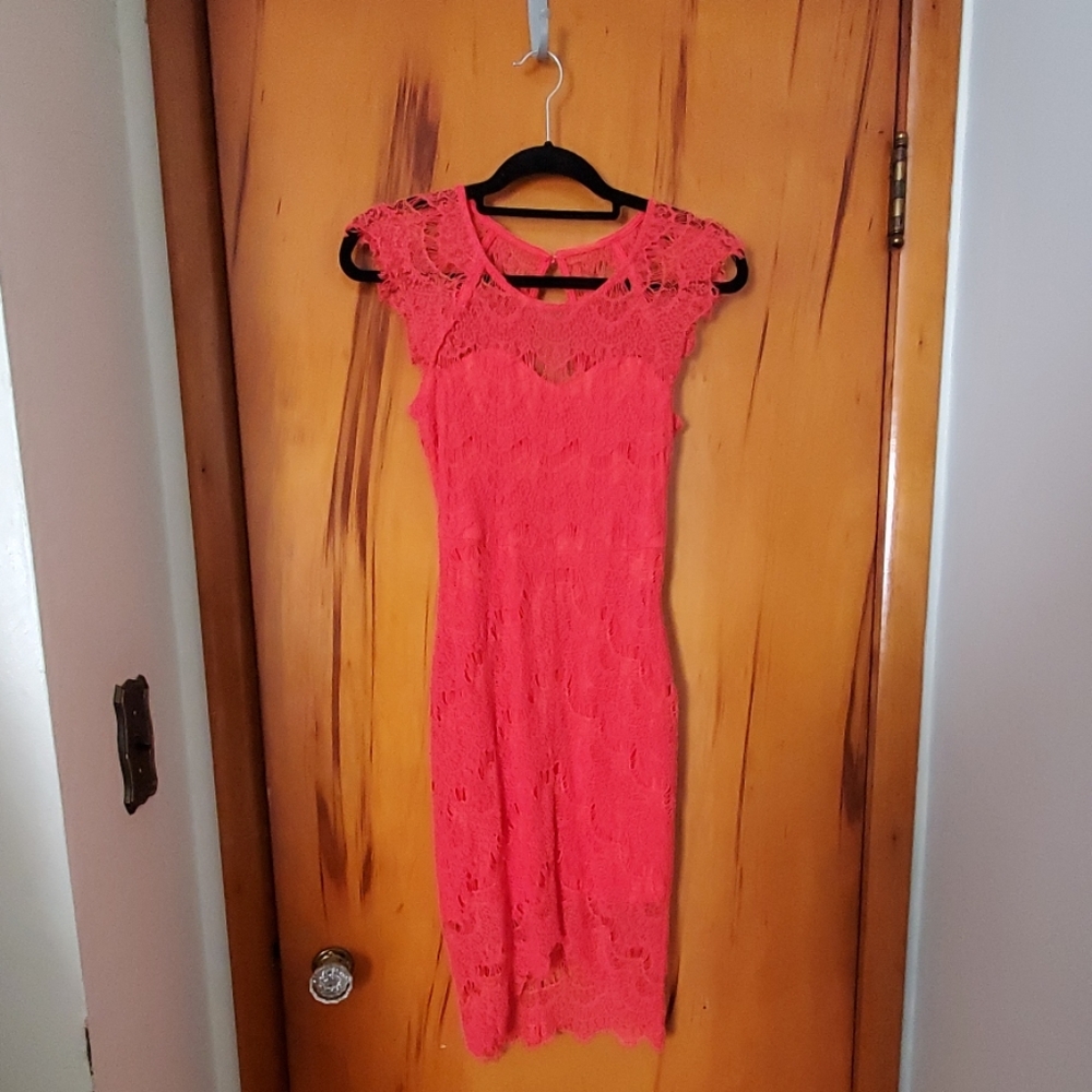 Coral/Orange Soieblu Lace Dress